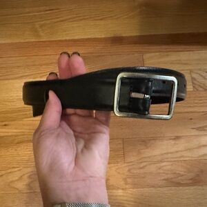 Madewell Black Leather Belt with Silver Buckle